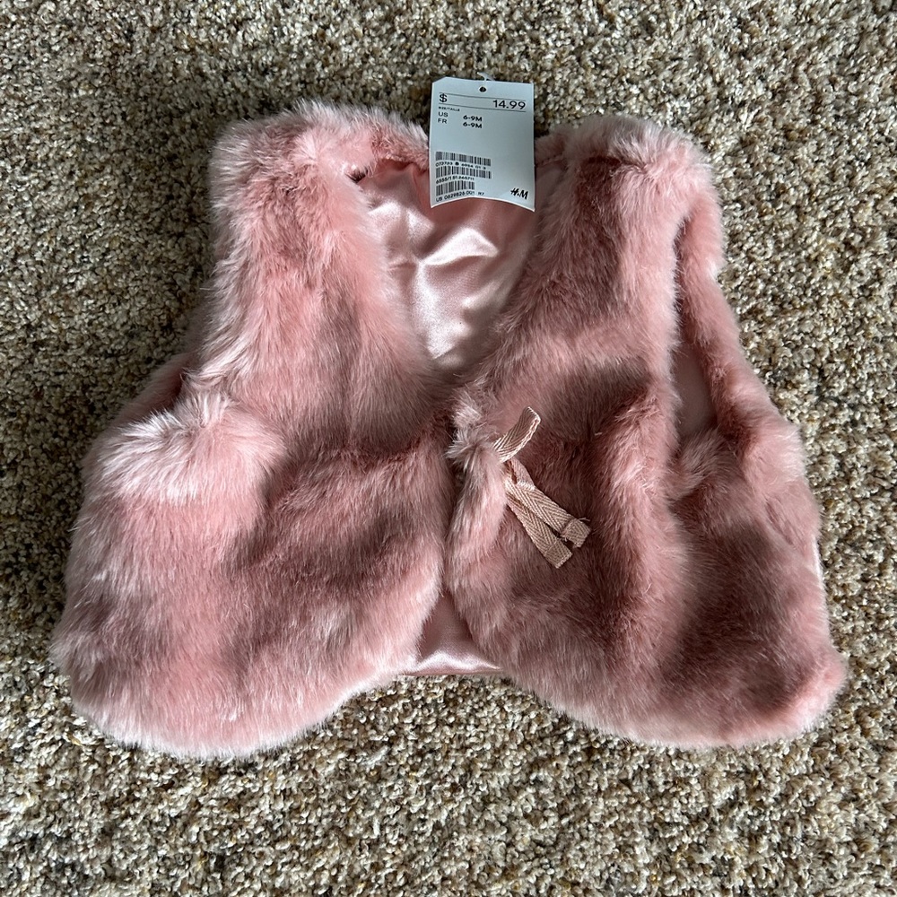H&M Baby 6-9 Months Faux Fur Vest